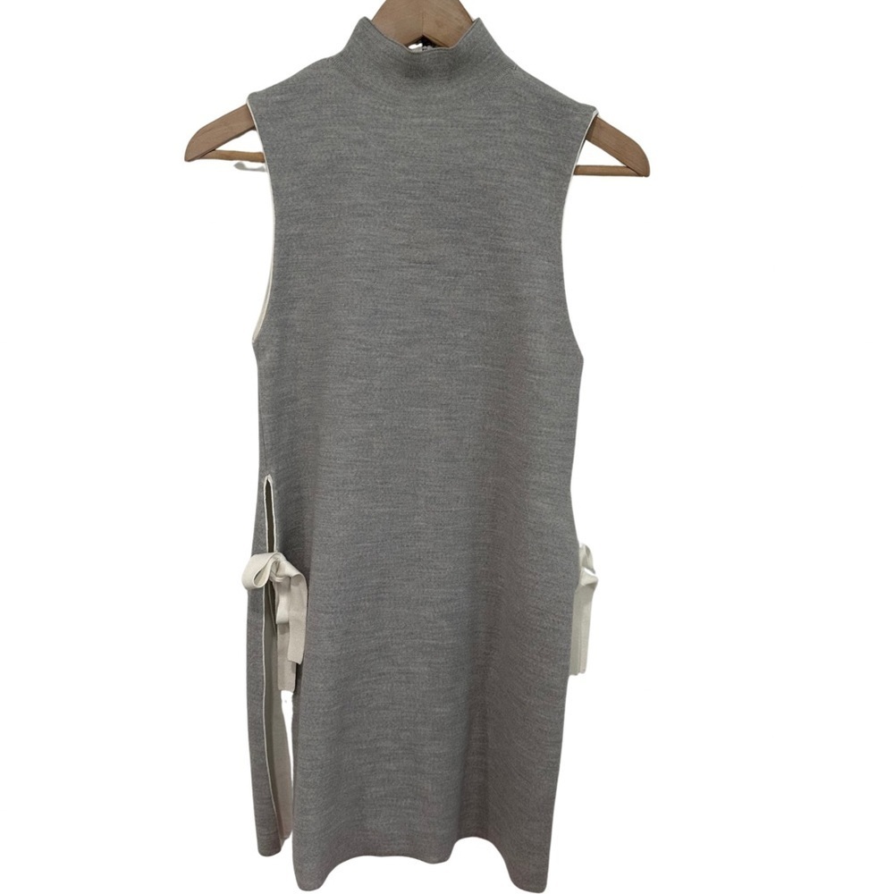 Alice + Olivia Alvera Tunic Mock Neck Wool Blend SZ Small Petite Grey READ